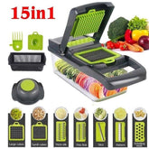 15 In 1 Vegetable Chopper, Salad Fruit Vegetable Food Chopper Slicer Peeler - Show Gadgets